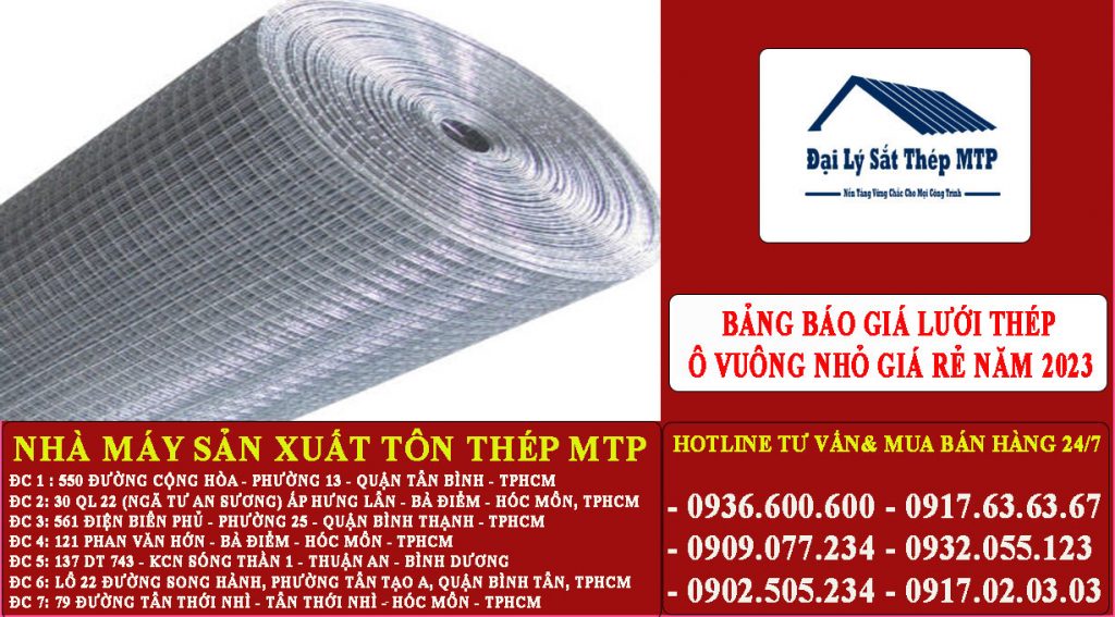Bảng báo Giá lưới thép ô vuông nhỏ giá rẻ năm 2024