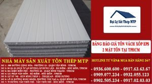 Bảng báo giá tôn vách xốp eps 2 mặt tôn