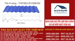 Bảng báo giá tôn lợp nhà 8 sóng