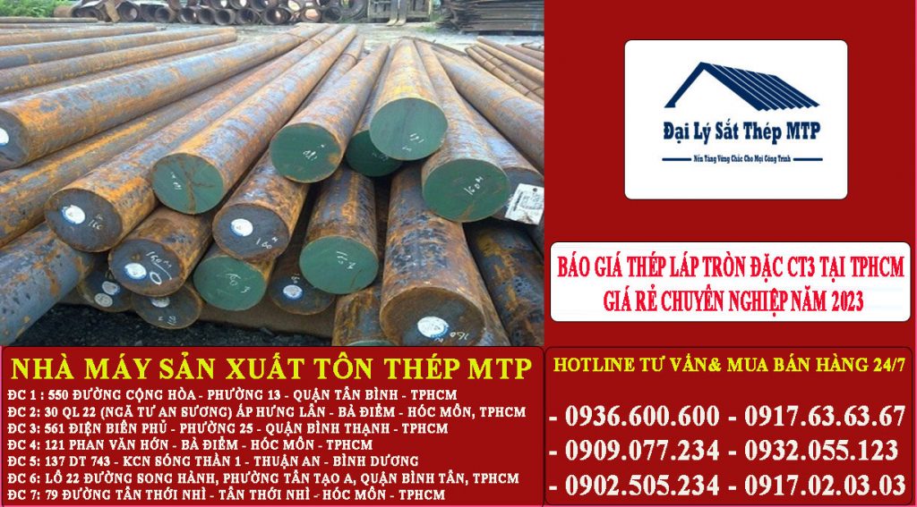 Báo giá Thép láp Tròn đặc CT3 tại TPHCM giá rẻ chuyên nghiệp năm 2024