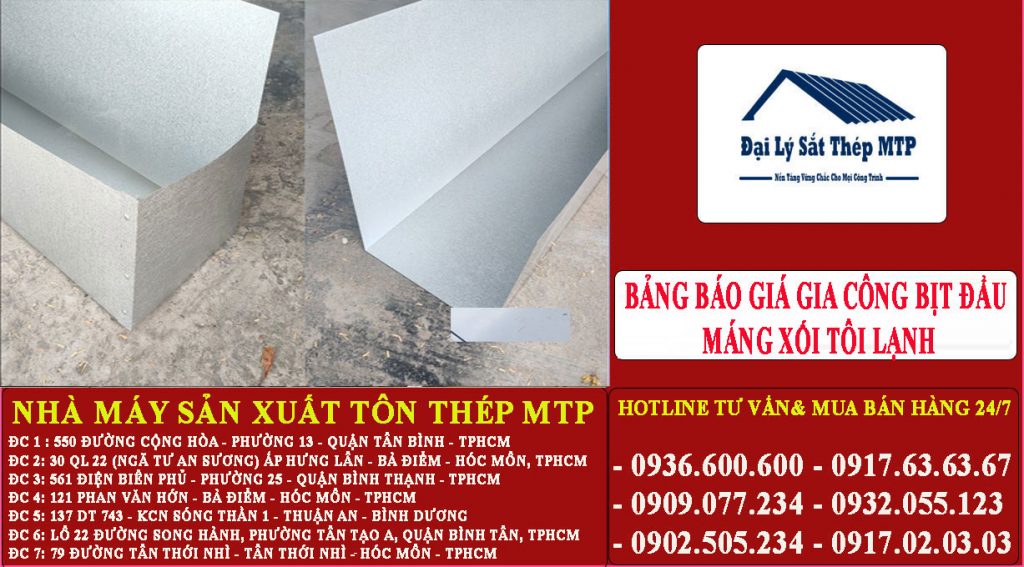 Gia công bịt đầu máng xối tôi lạnh