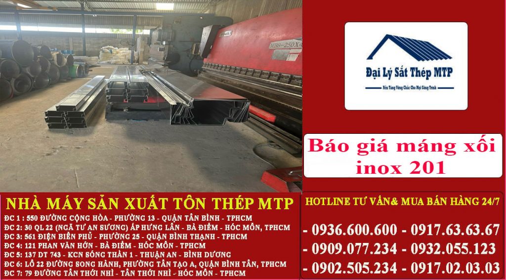 Báo giá máng xối inox 201