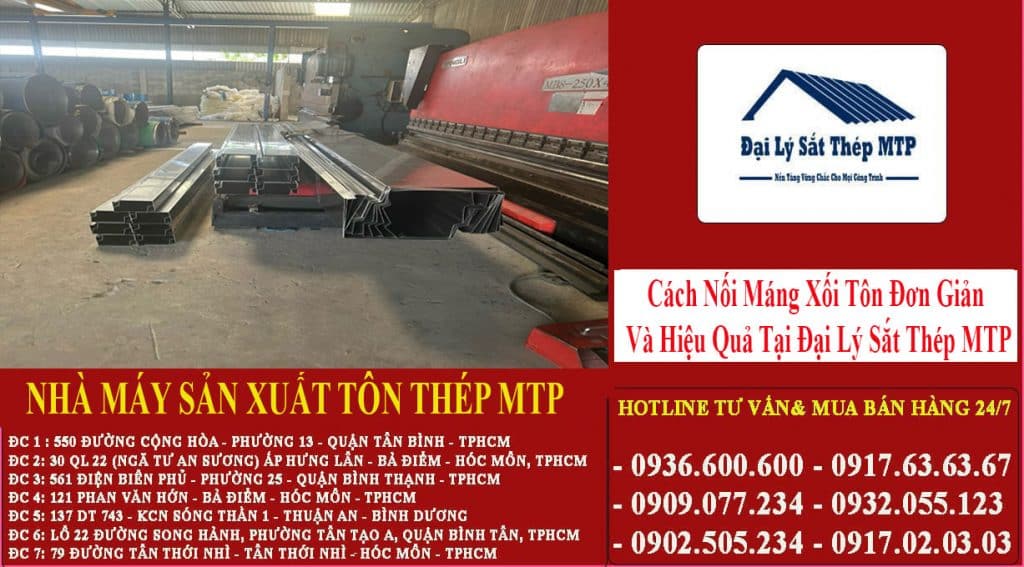 Cách Nối Máng Xối Tôn Đơn Giản Và Hiệu Quả Tại Đại Lý Sắt Thép MTP