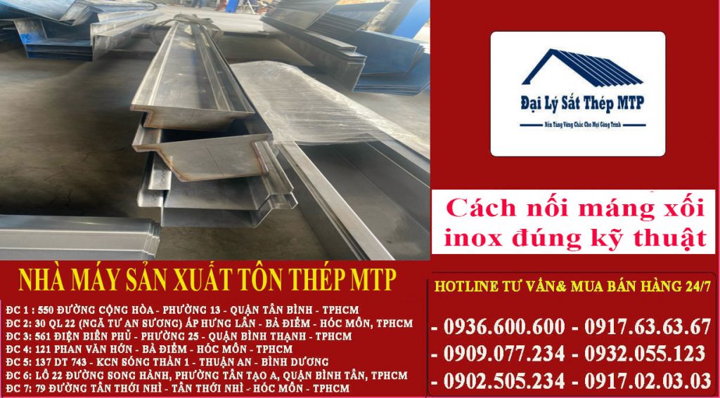 Cách nối máng xối inox đúng kỹ thuật
