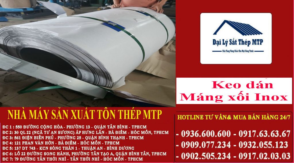 Keo dán Máng xối Inox
