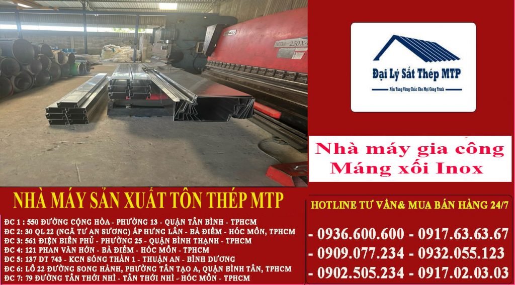 Nhà máy gia công Máng xối Inox