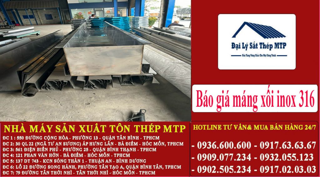 Báo giá máng xối inox 316